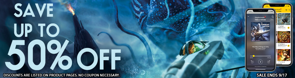 Save up to 50% Off select titles such as Agent of Exiles by Tom Doyle, Tangent Knights by Christopher L. Bennett, Crave by Tracy Wolff, Demon Days, Vampire Nights World by K.F. Breene and many other full cast dramatized adventures! Sale ends September 17.